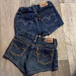 LOT OF 2-Levi's Blue Denim Kids Shorts-Size 5